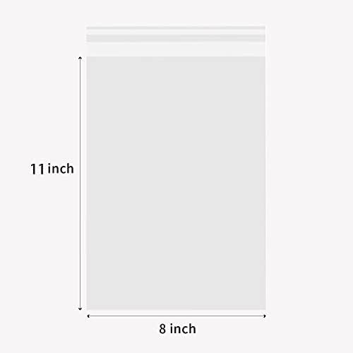 Self Sealing Cellophane Bags Self Adhesive, 8x11 Inch 100 Pcs Clear Resealable - Image 2
