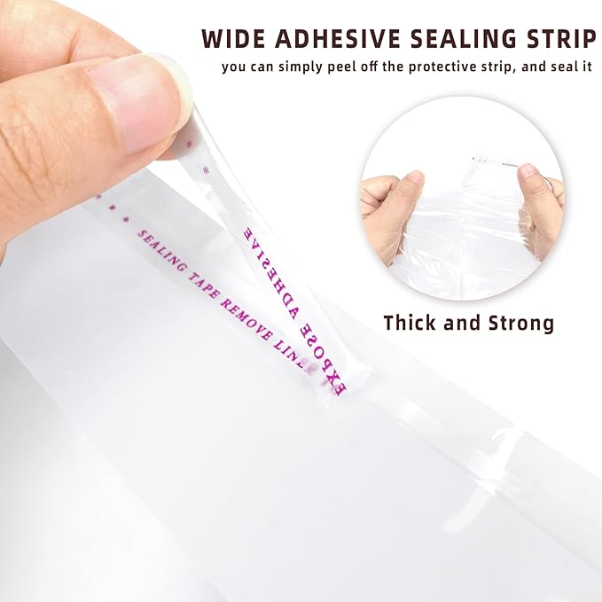 Clear Resealable Cellophane Plastic Bags Self Adhesive - Image 3