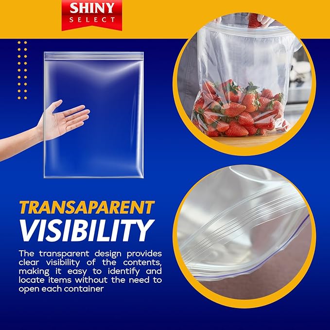 - 3 MILL THICK - 5 GALLON - Extra Large Heavy Duty Plastic Storage Bags Zipper - Image 5