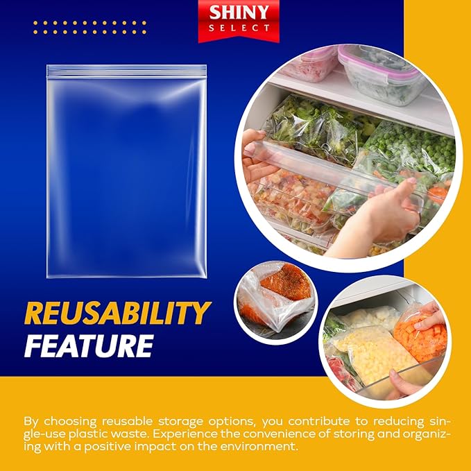 - 3 MILL THICK - 5 GALLON - Extra Large Heavy Duty Plastic Storage Bags Zipper - Image 7