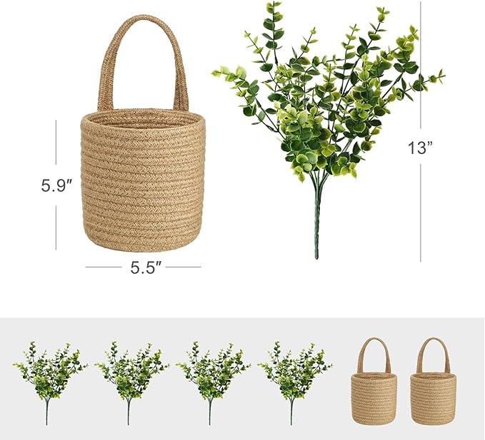 Dahey 2 Pack Wall Hanging Rope Basket - Image 3