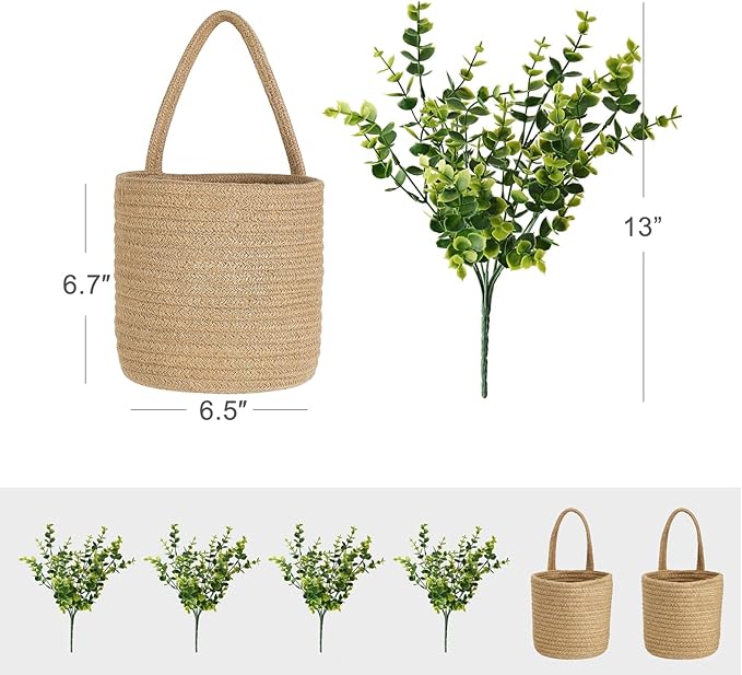 Dahey 2 Pack Wall Hanging Rope Basket - Image 3
