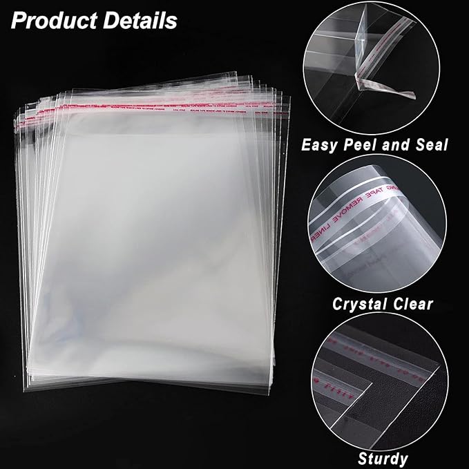 7x10 Inch Clear Resealable Cellophane Bags Self Adhesive - Image 3